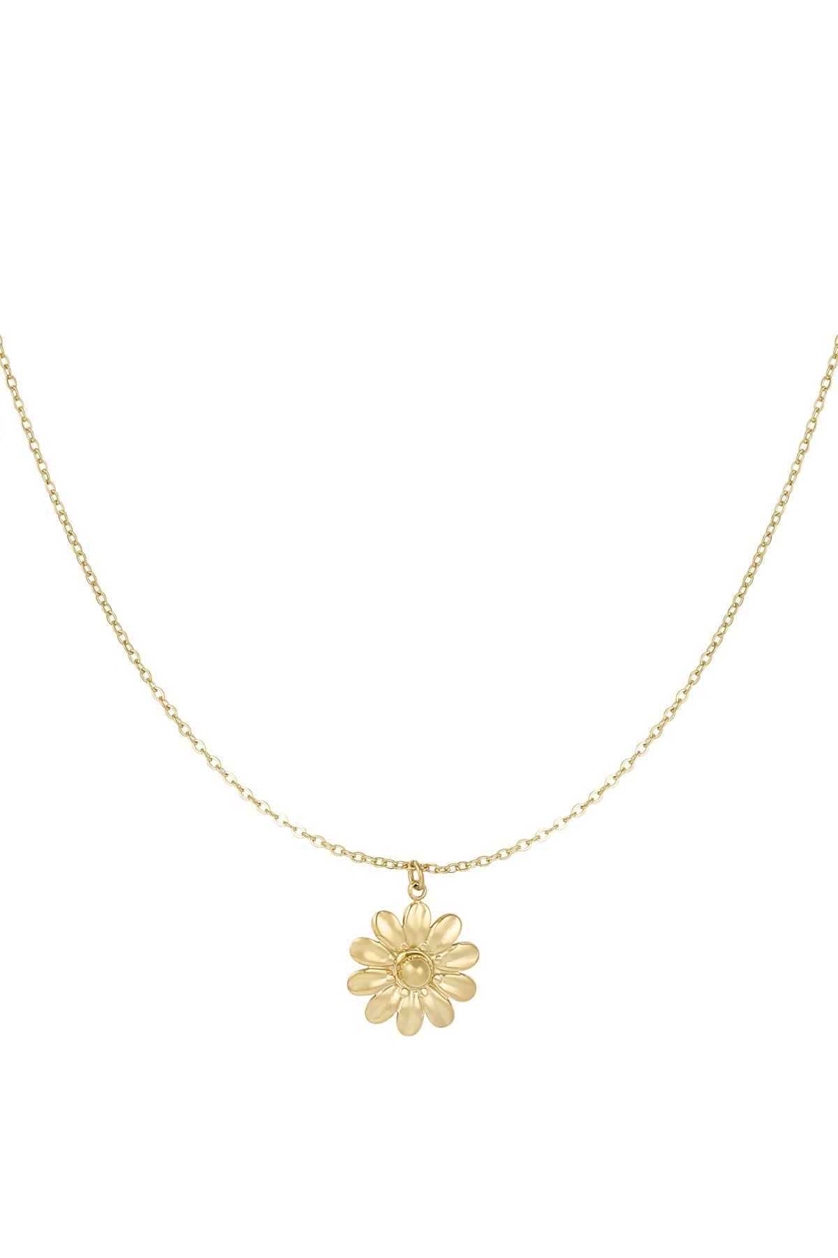 Gouden ketting met hanger van bloem waterproof