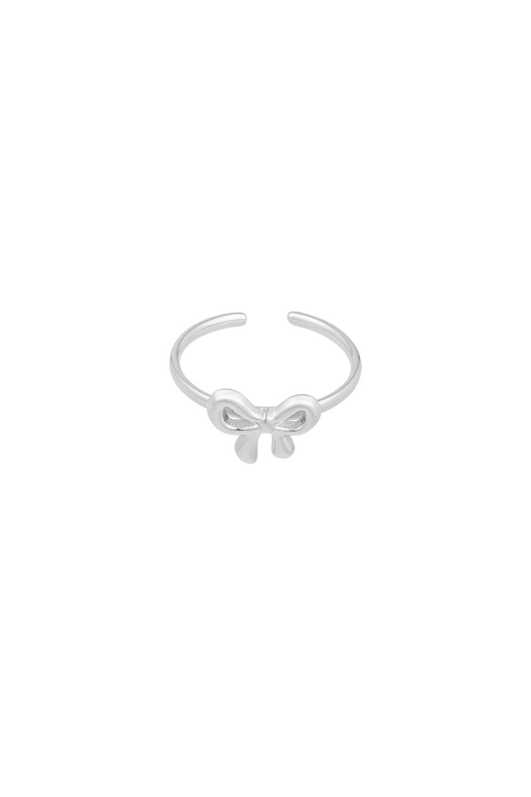 Verstelbare zilverkleurige ring strikje waterproof