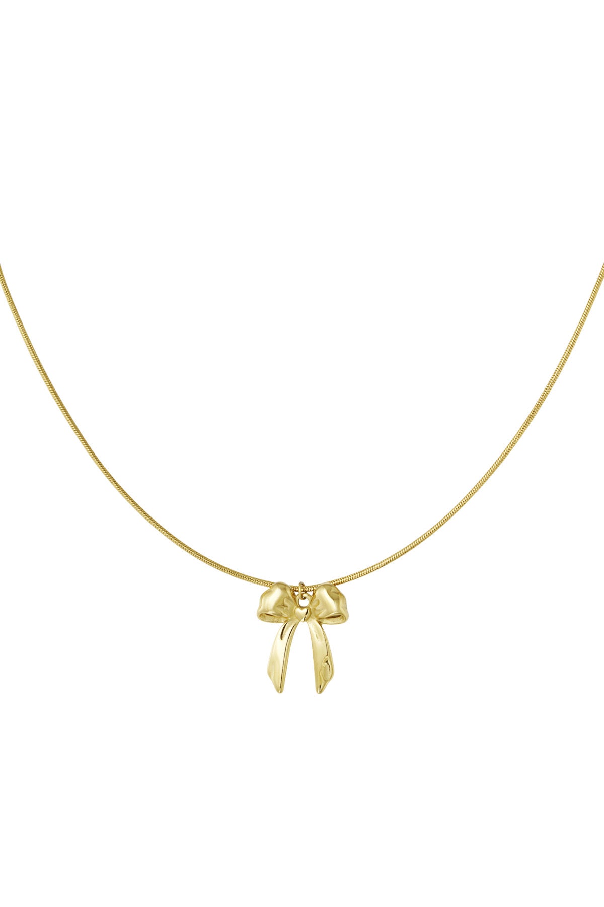 Lange ketting met strikjes hanger goud