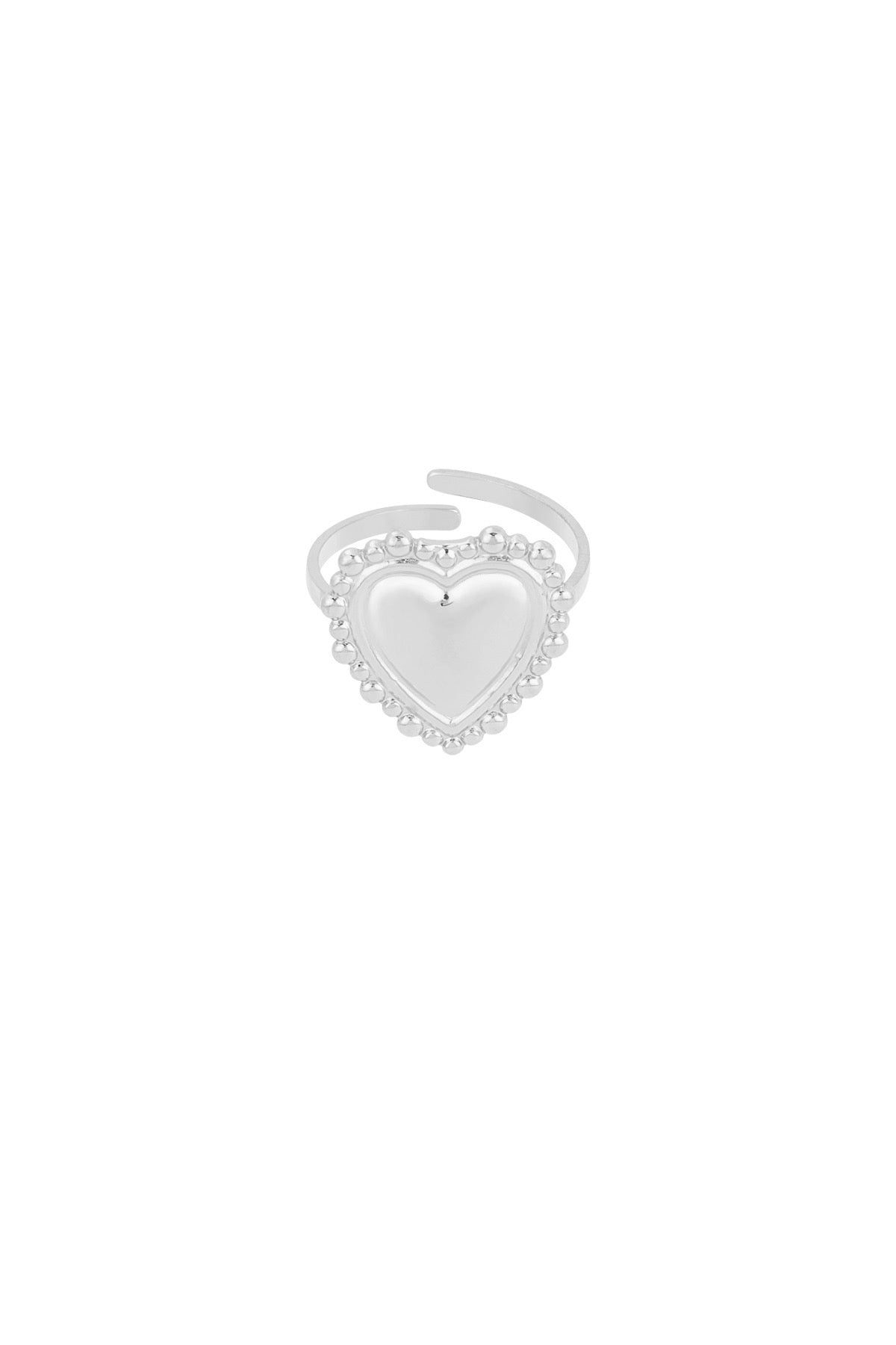 Statement bubbel hartjes ring in het zilver