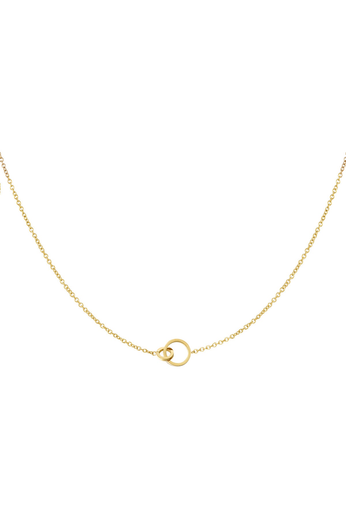 Subtiele ketting met hanger van cirkels goud
