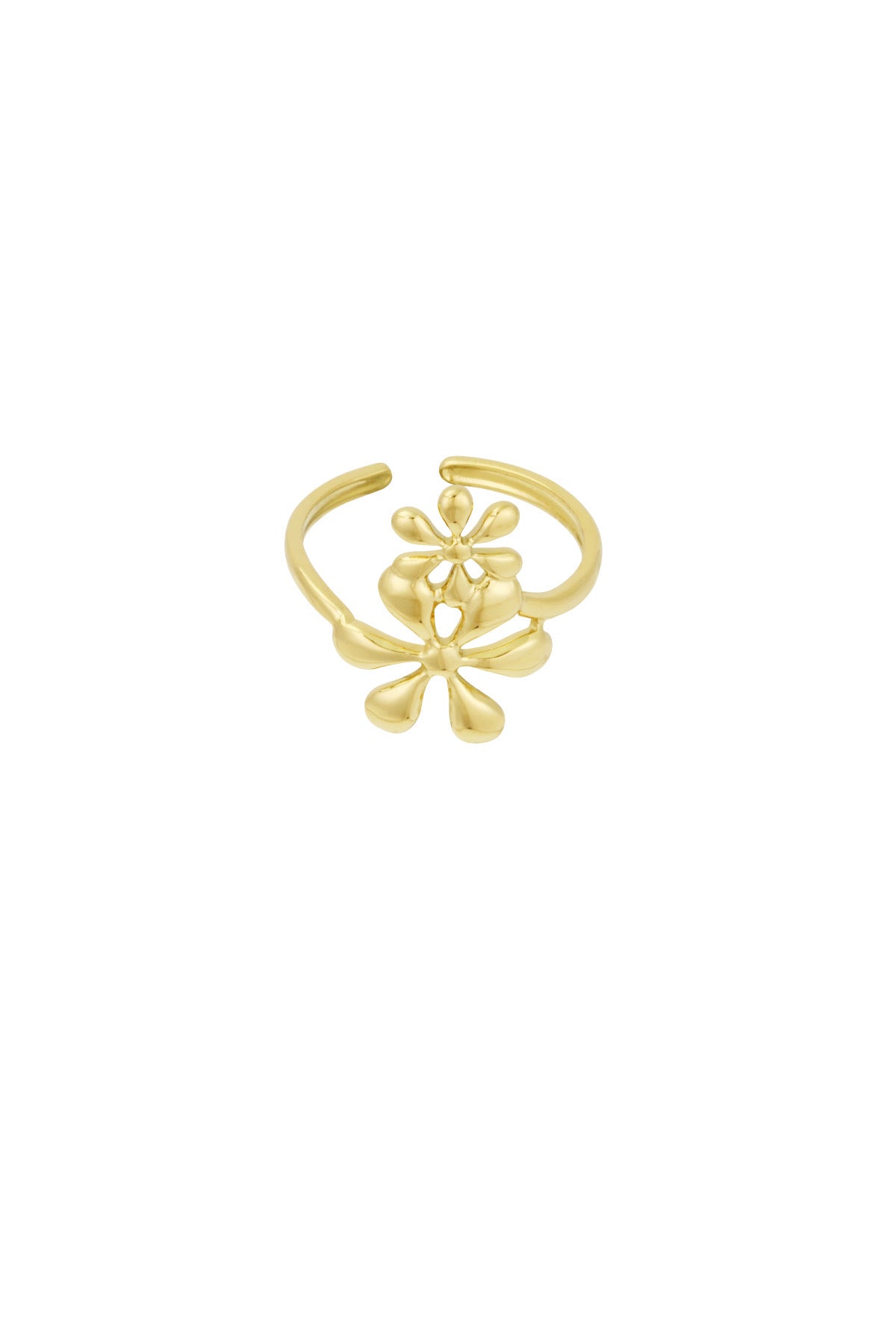 Ring met bloemen in het goud