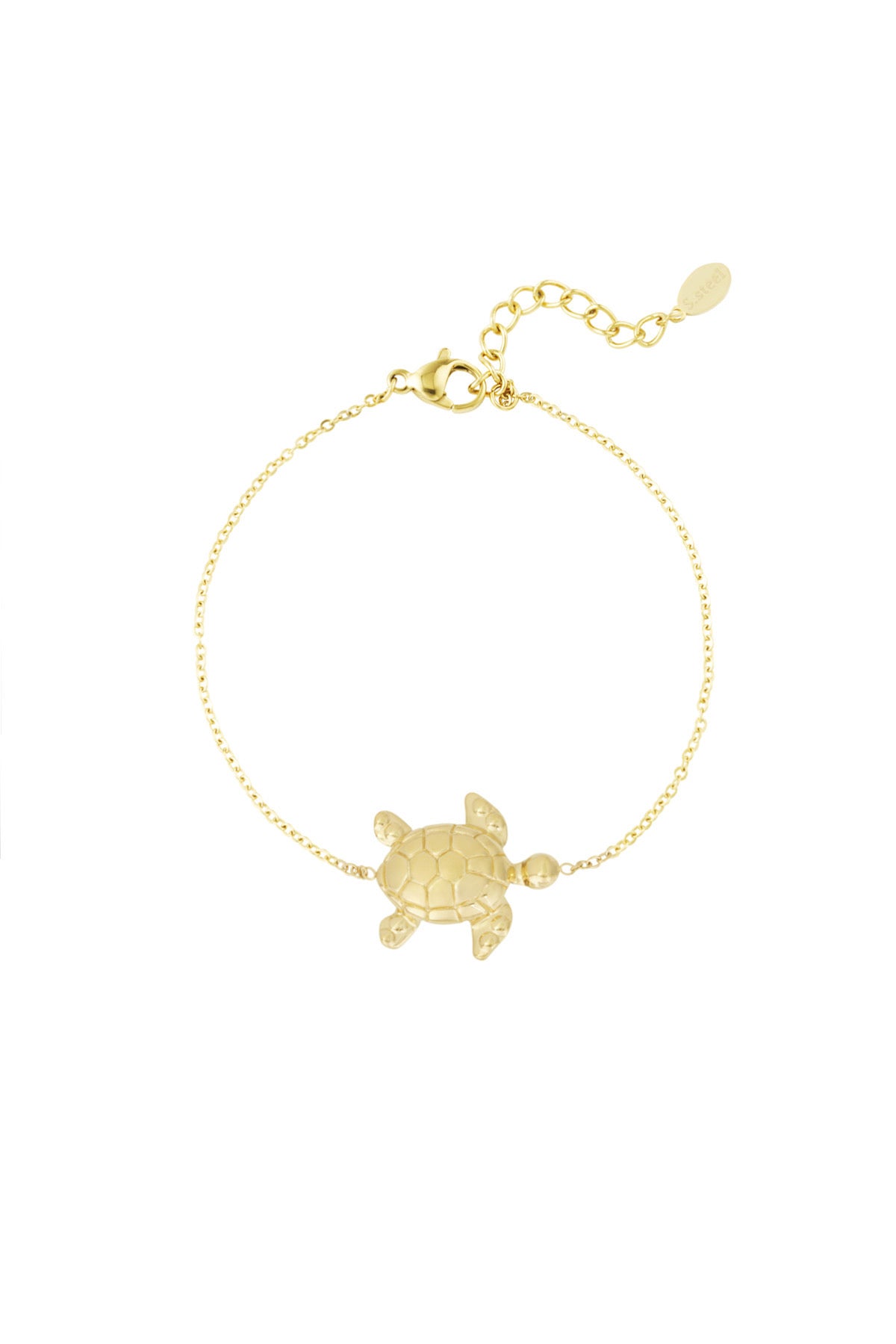 Minimalistische armband met schildpad goud