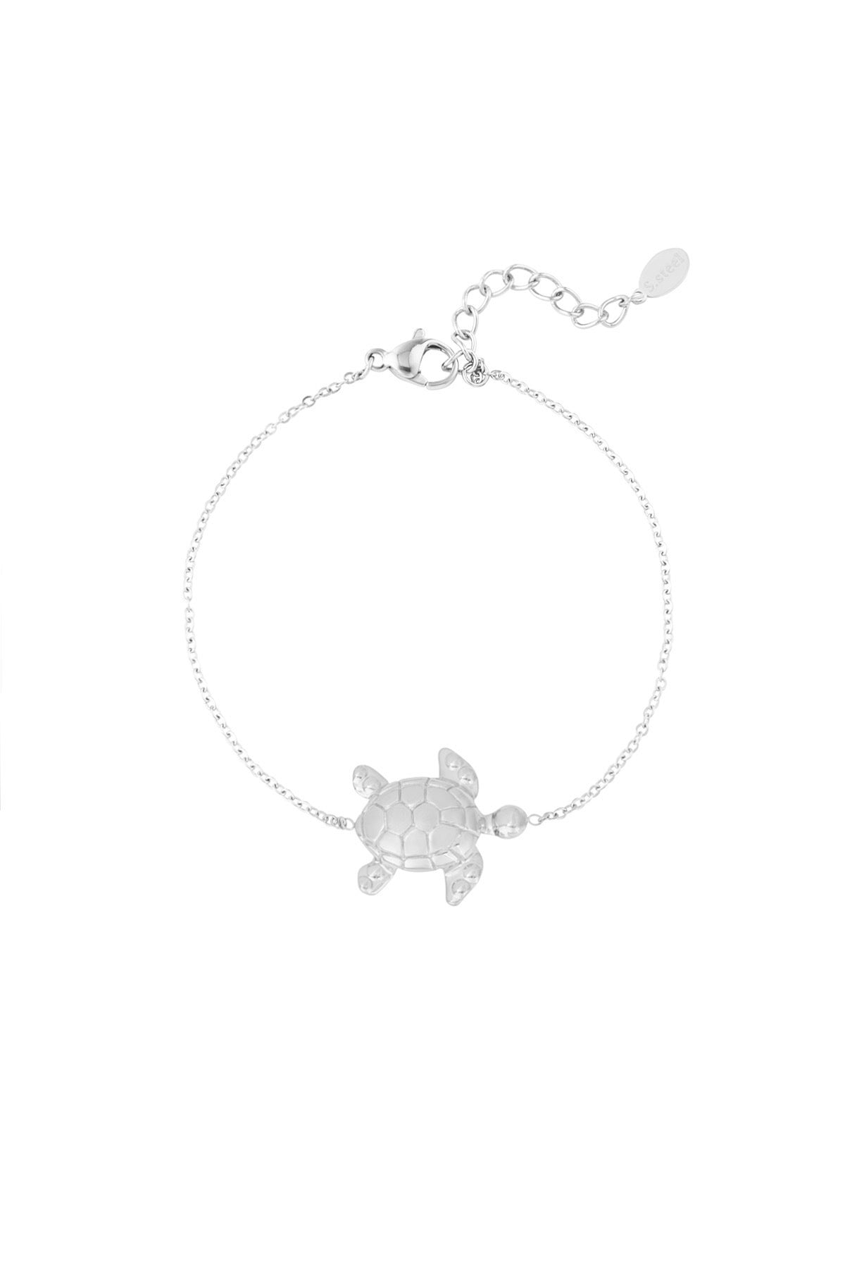 Minimalistische armband zilver met schildpad