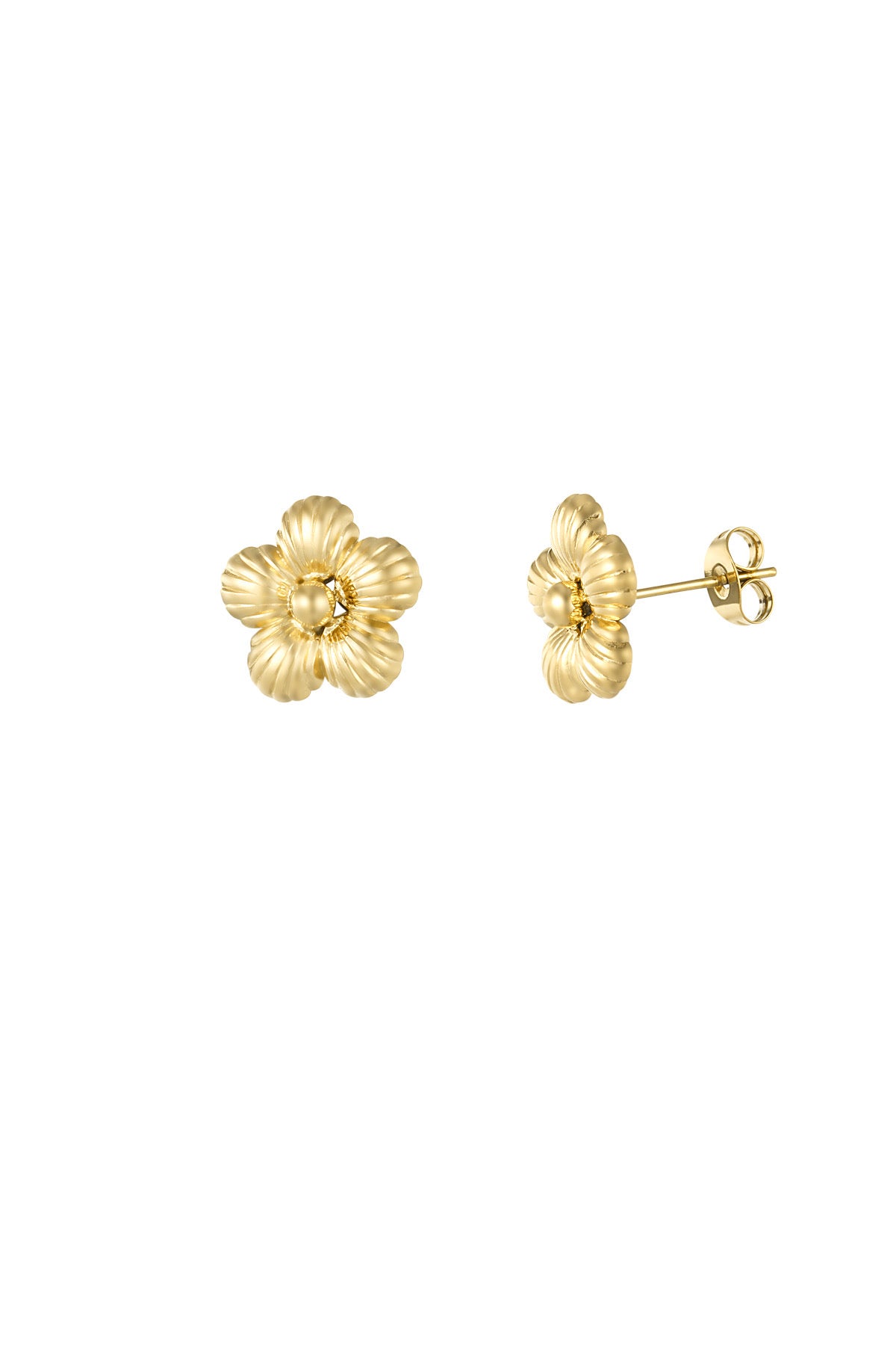 Kleine bloemen stud oorbellen goud