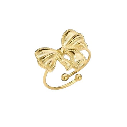 Statement gouden ring met strik