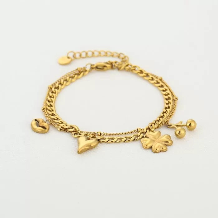Goudkleurige bedelarmband statement