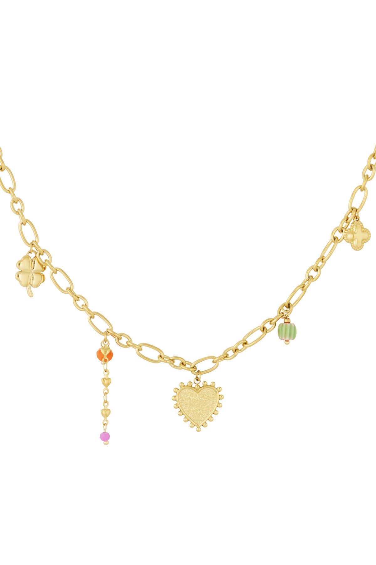 Bedelketting met subtiele bedels goud