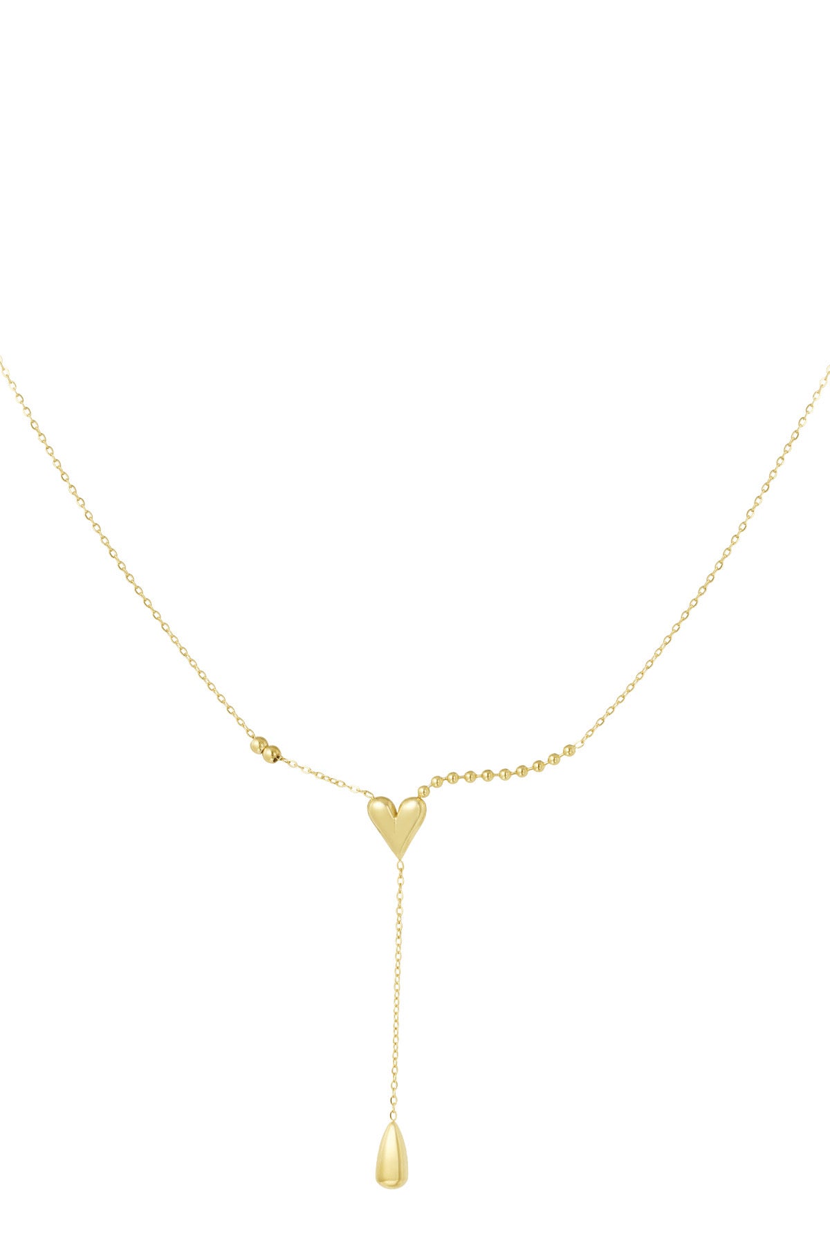 Ketting met hartje in het goud