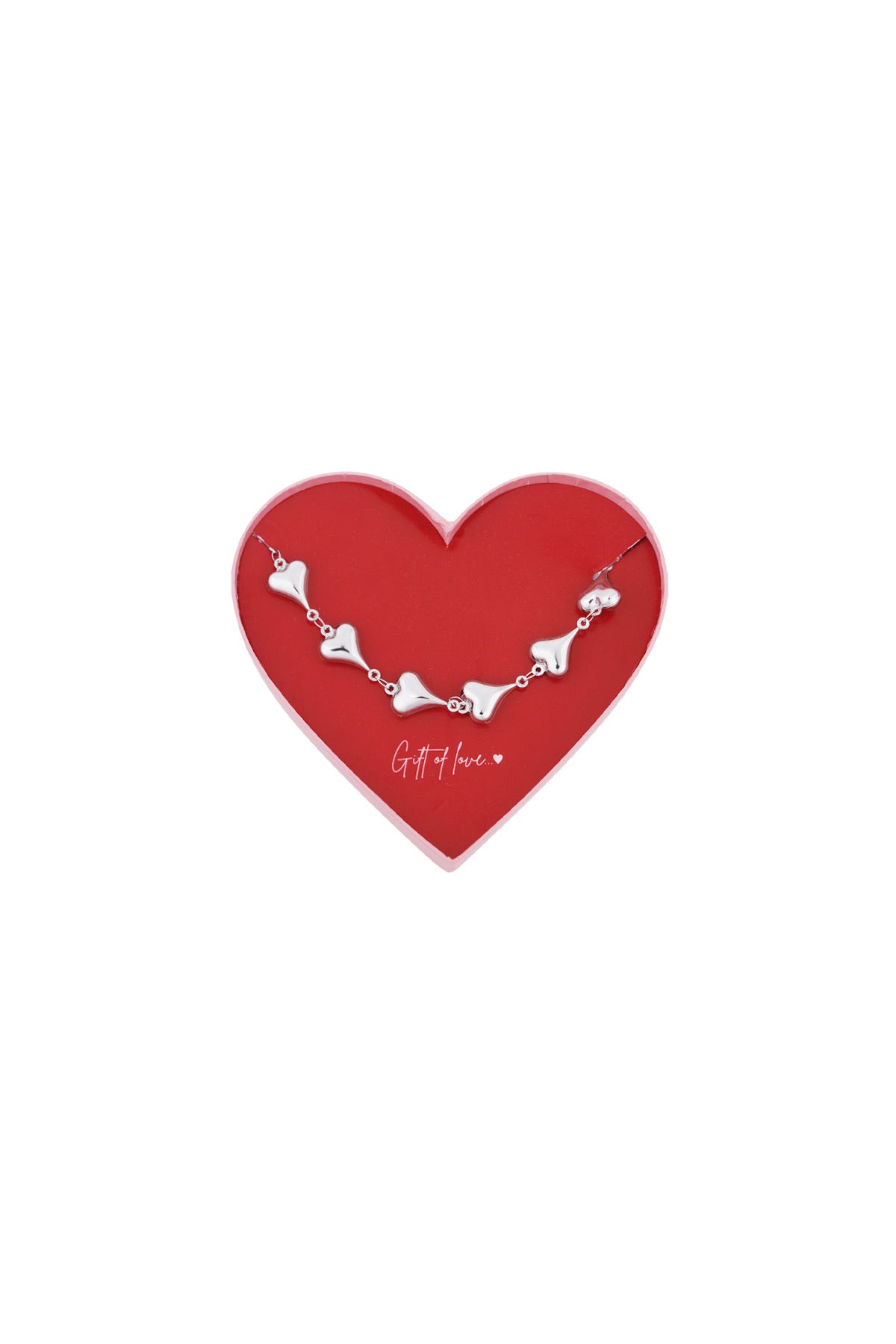 Hartjes armband in cadeaudoosje zilver