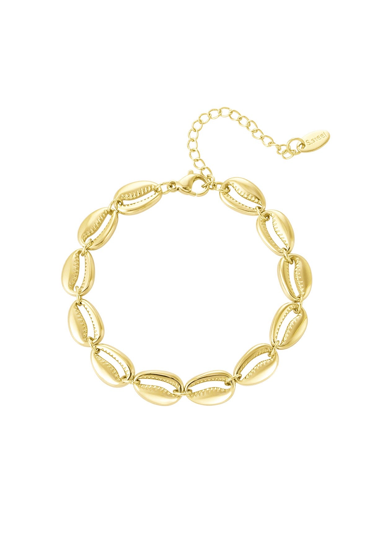 Armband met zomerse schelpen in het goud