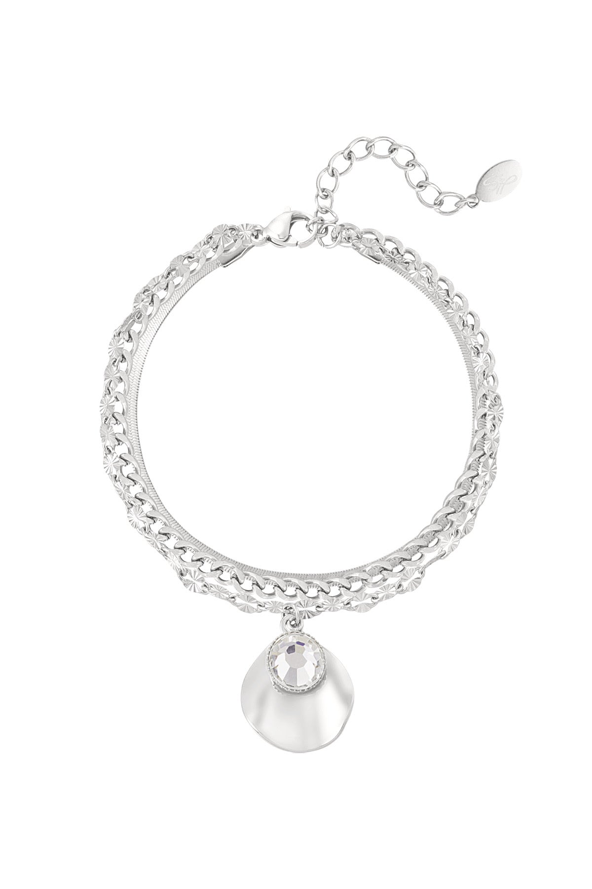Schakelarmband met druppel bedel zilver waterproof