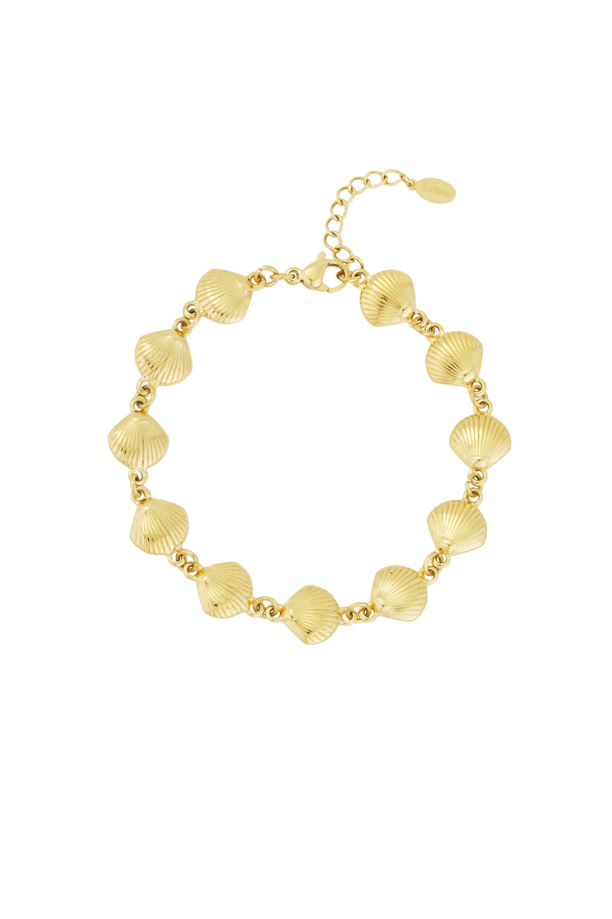 Armband vol met schelpen goud