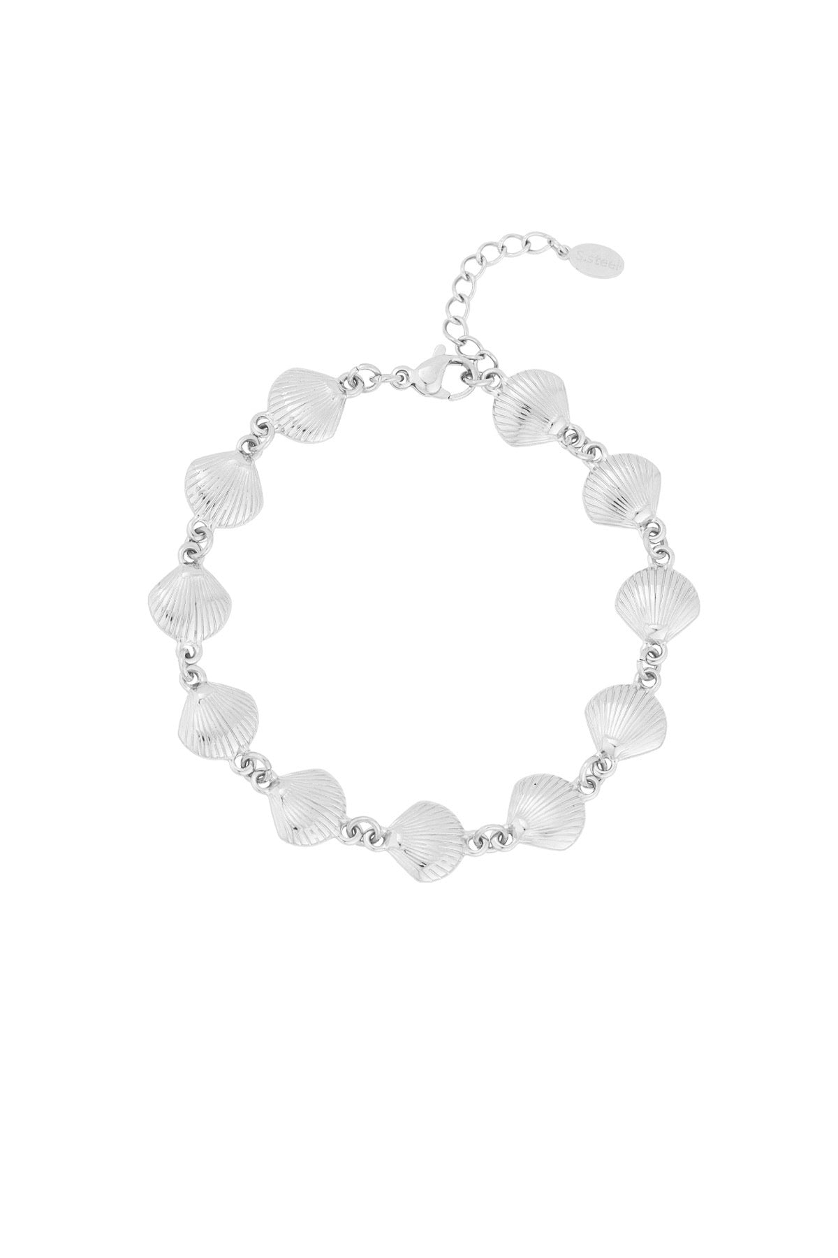 Armband vol met schelpen zilver