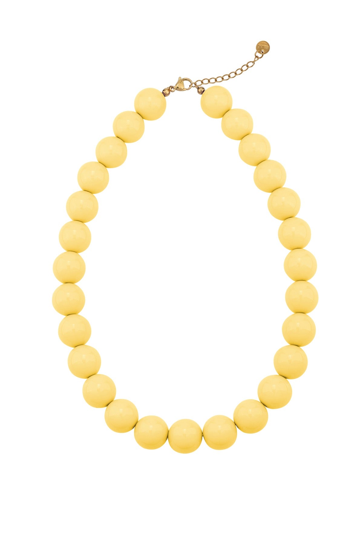 Grote statement kralenketting in het geel