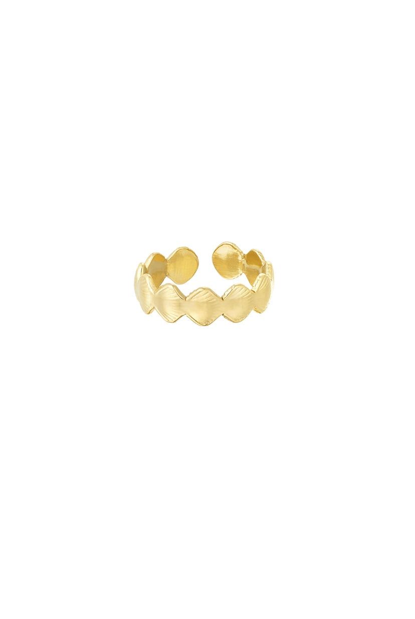 Verstelbare minimalistische ring goud schelpen