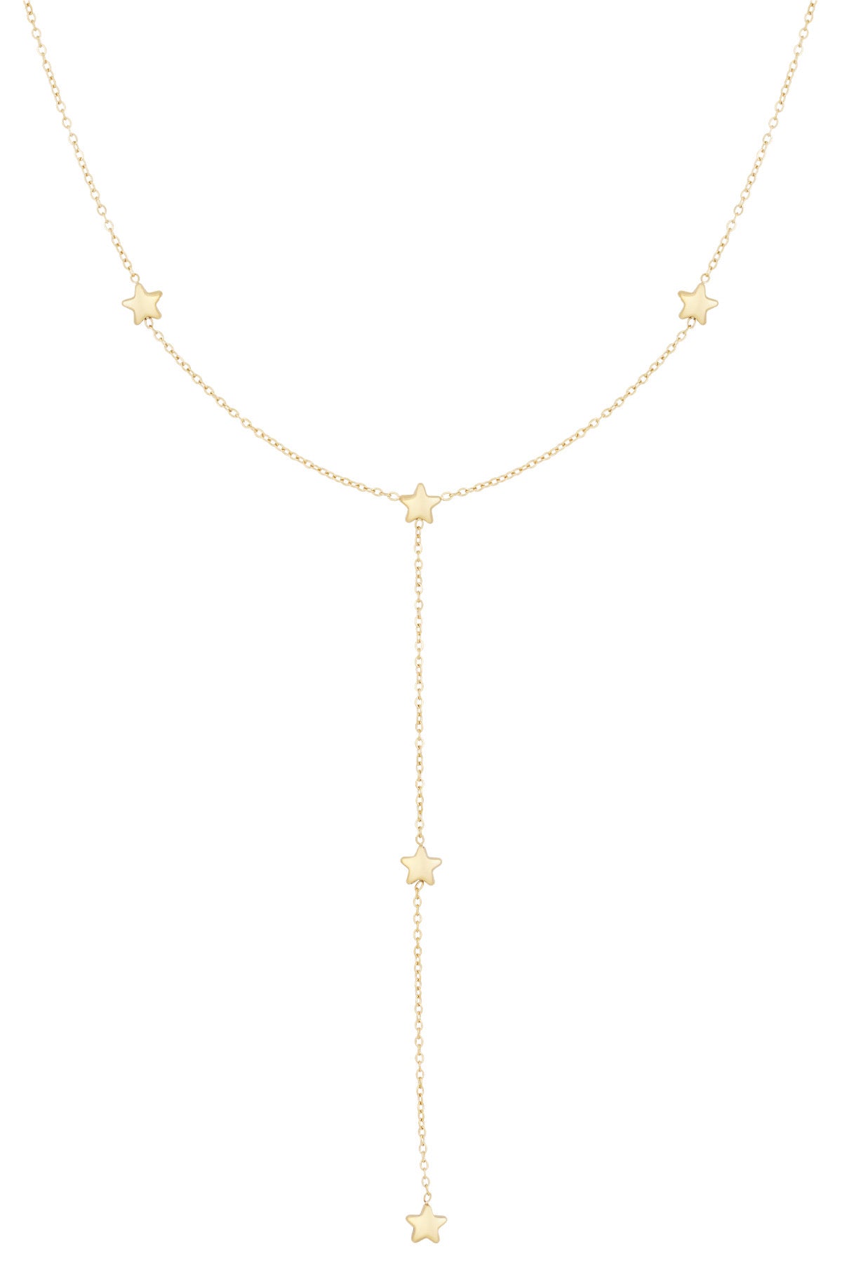 Lange ketting met sterretjes goud