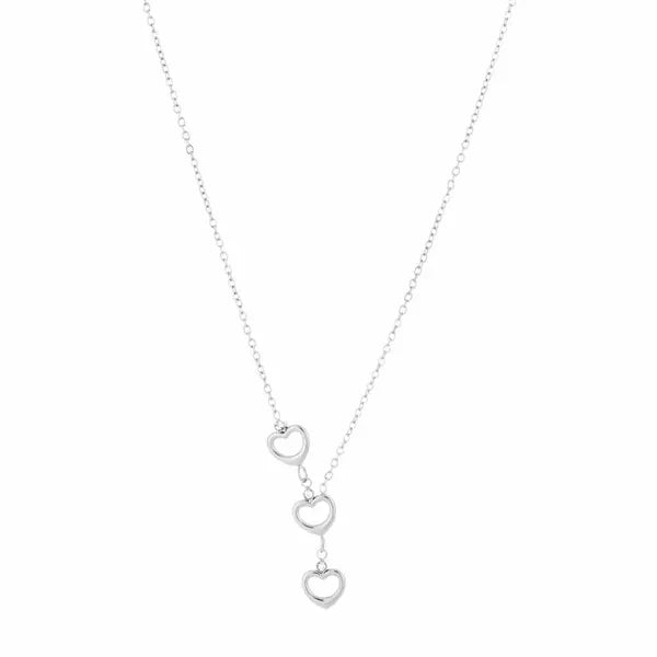 Ketting met hartjes hangers zilver waterproof
