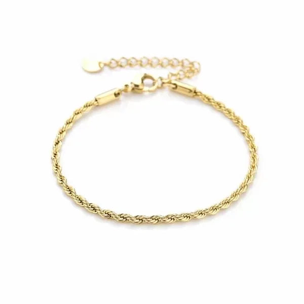 Goudkleurige armband gedraaid subtiel