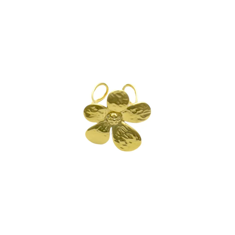 Statement bloemen ring in het goud