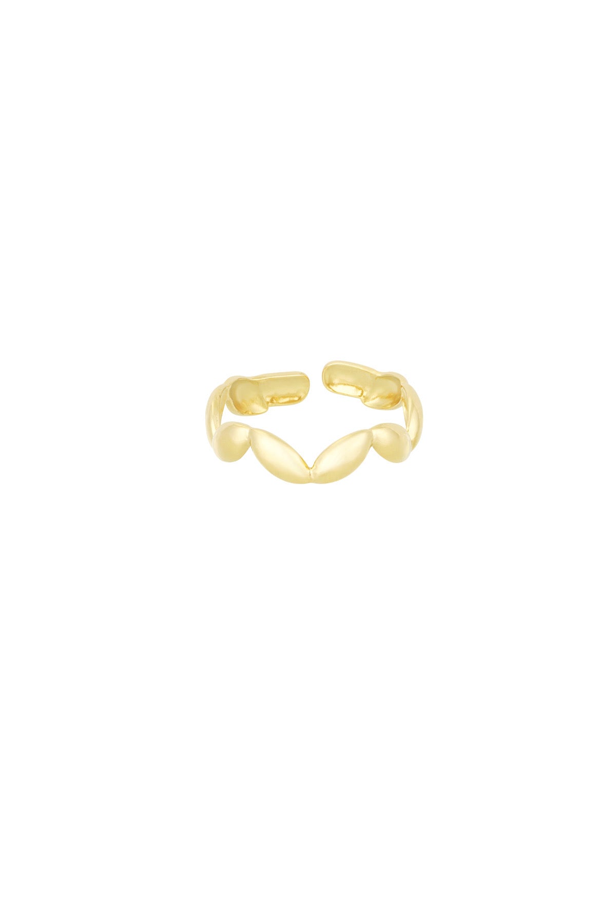 Ring met golfjes in het goud