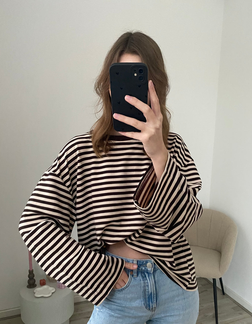 Olivia Striped Longsleeve - Brown/Beige