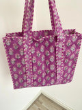 Cute Flowery Lila Ibiza Shopper