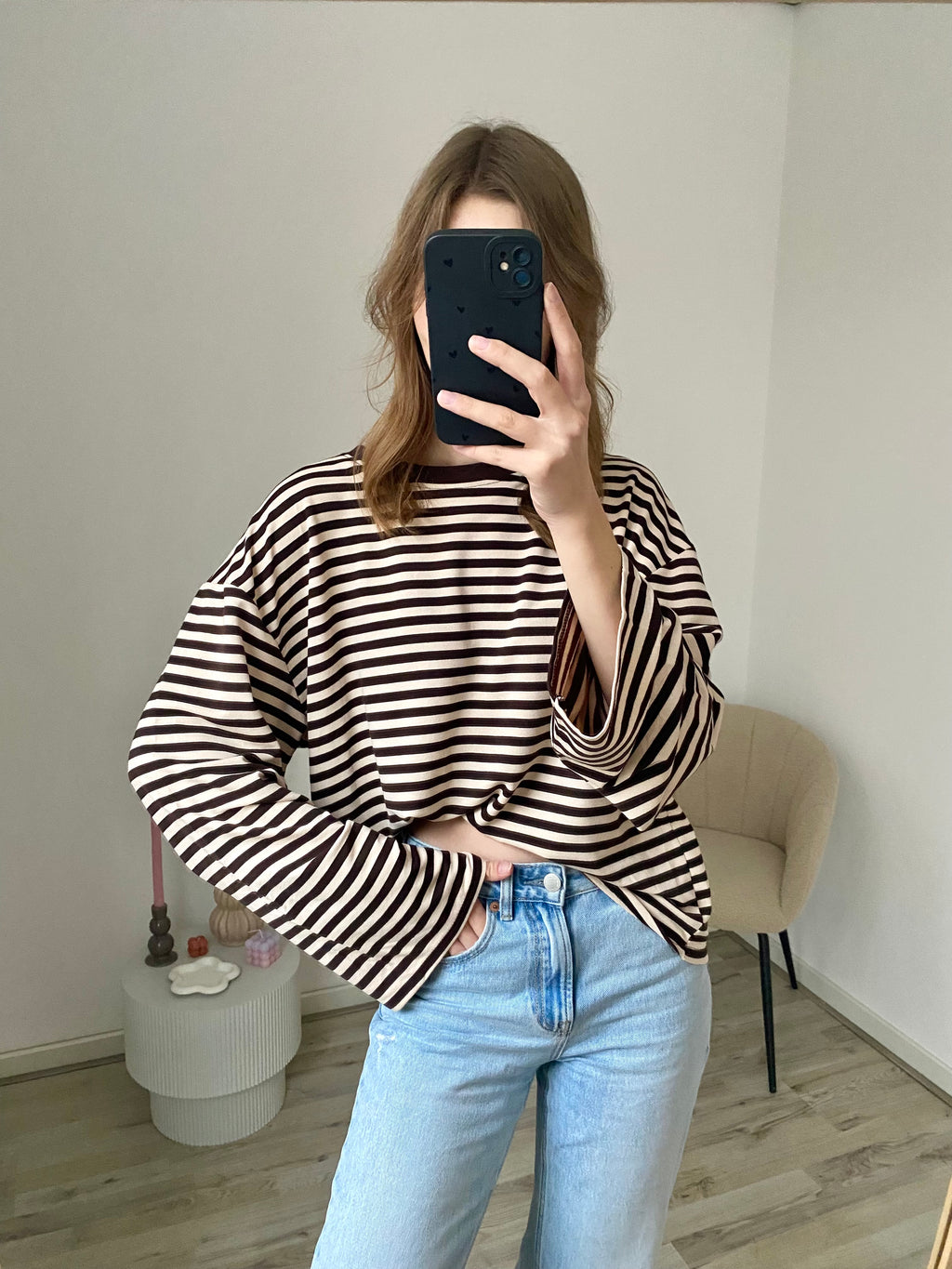 Olivia Striped Longsleeve - Brown/Beige