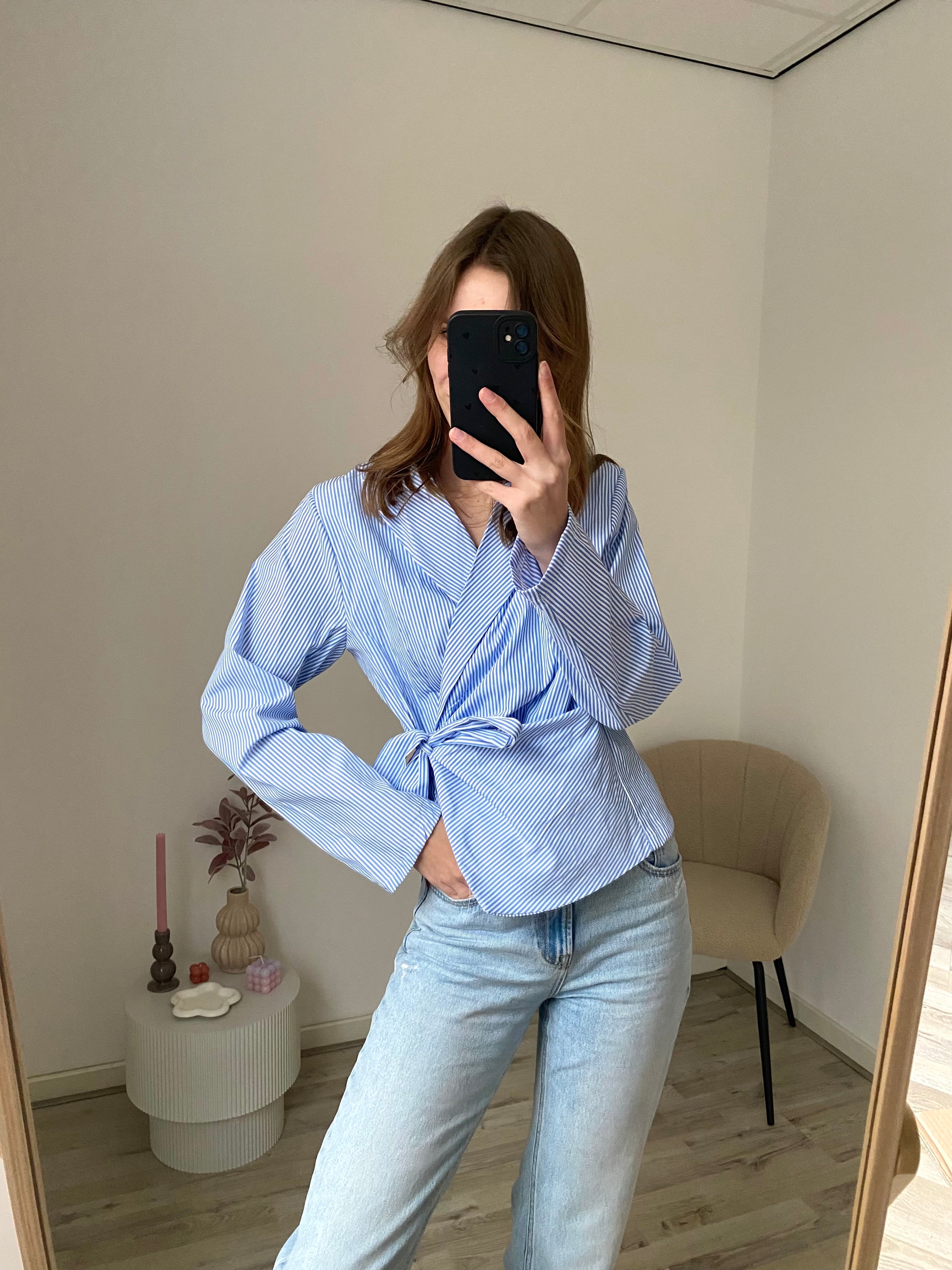 Laura Wrapped Blouse - Blue