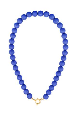 Color Pop Beaded Necklace - Royal Blue