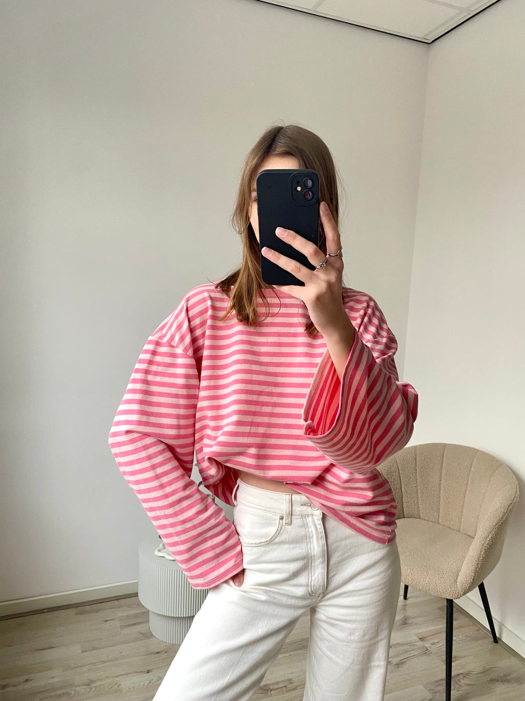 Olivia Striped Longsleeve - Pink/Dark Pink *18/02 verzonden!