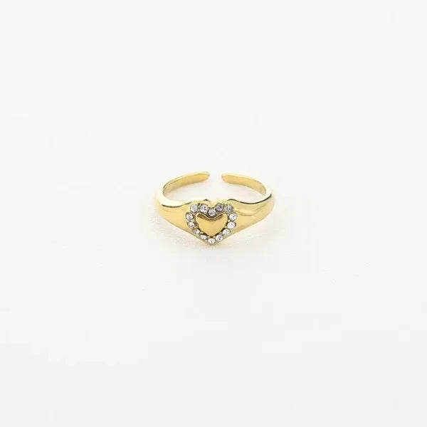 GLITTER HEART RING