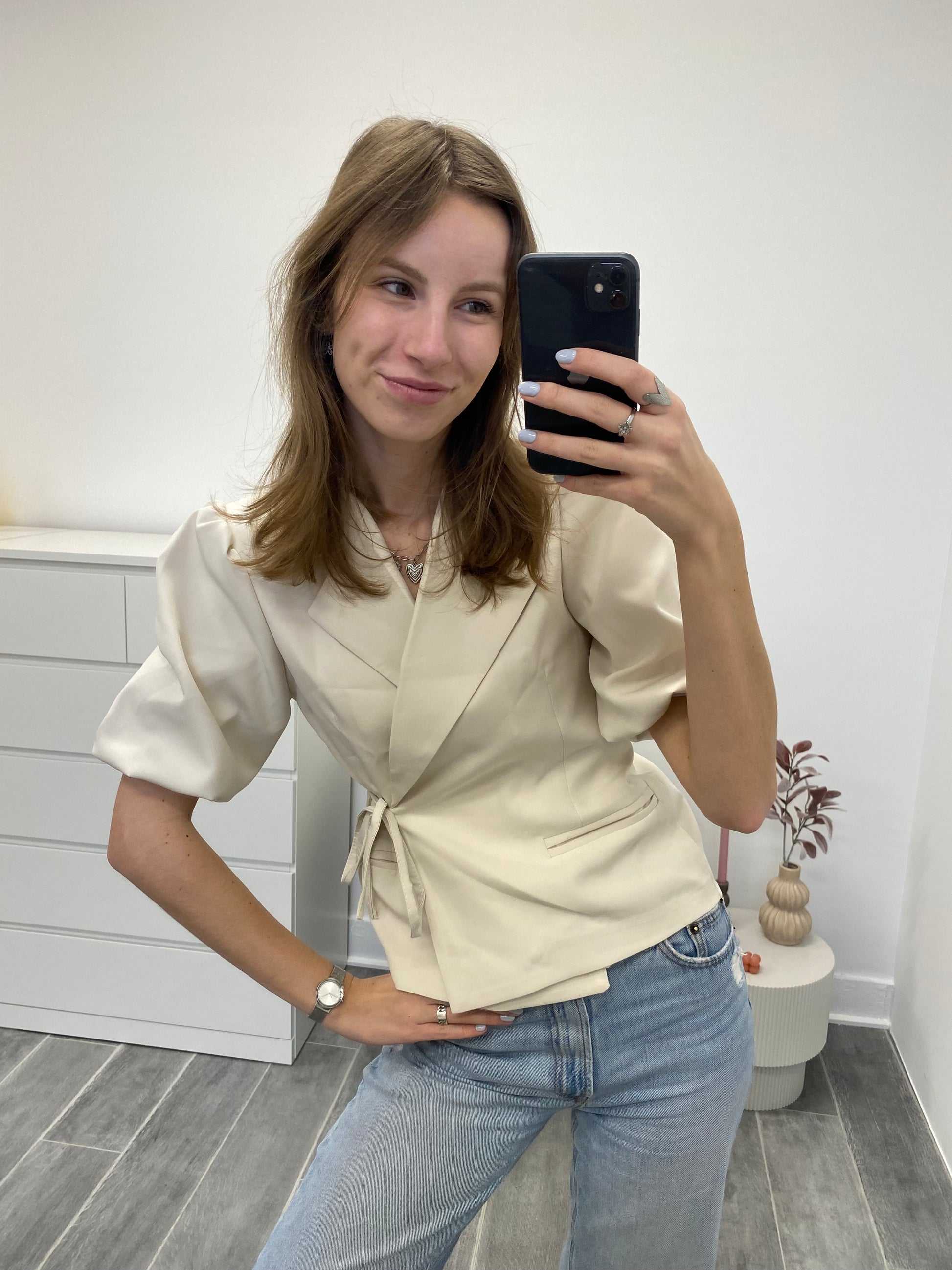 LARA WRAPPED BLAZER CRÈME