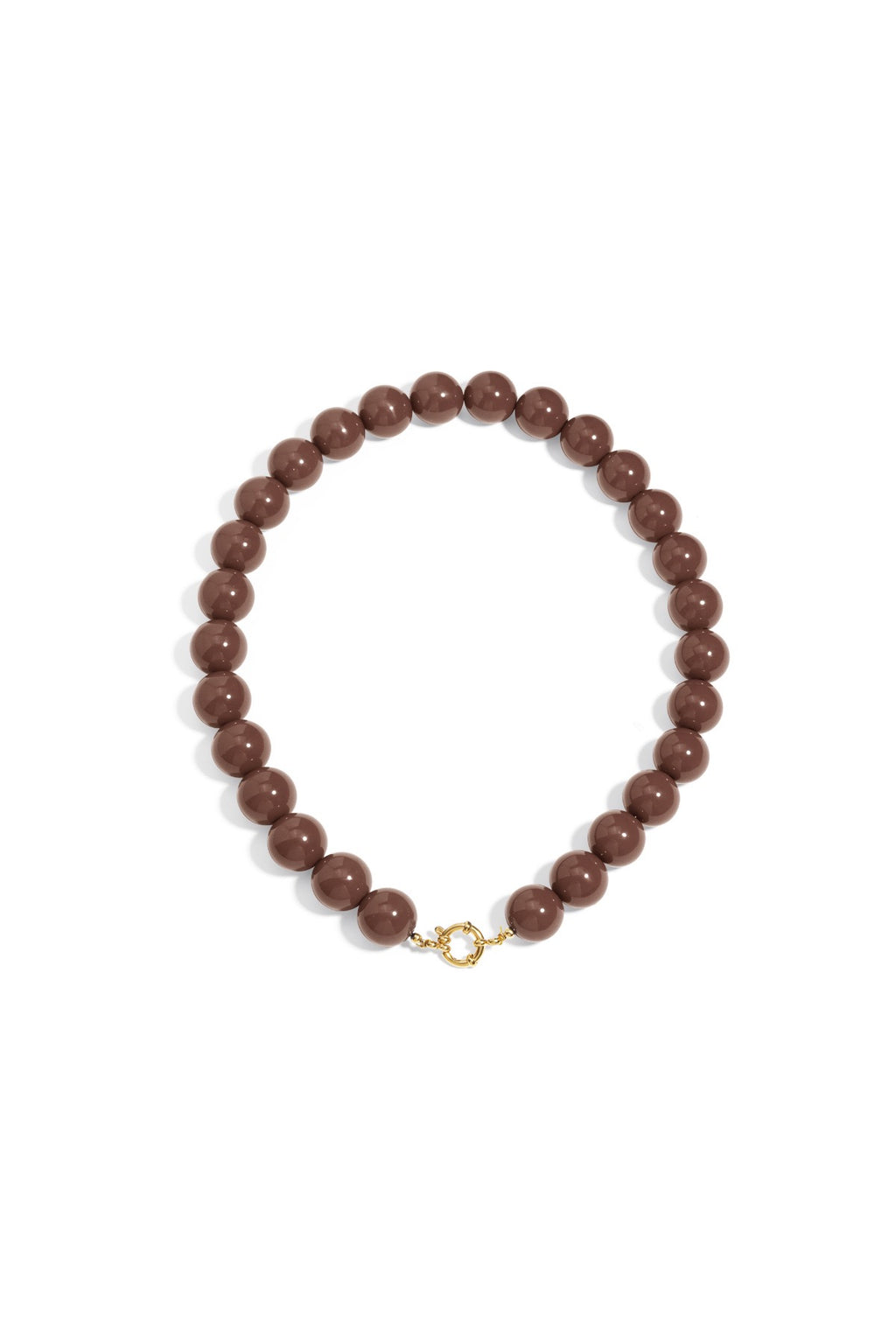 Statement Pop Beaded Necklace - Brown
