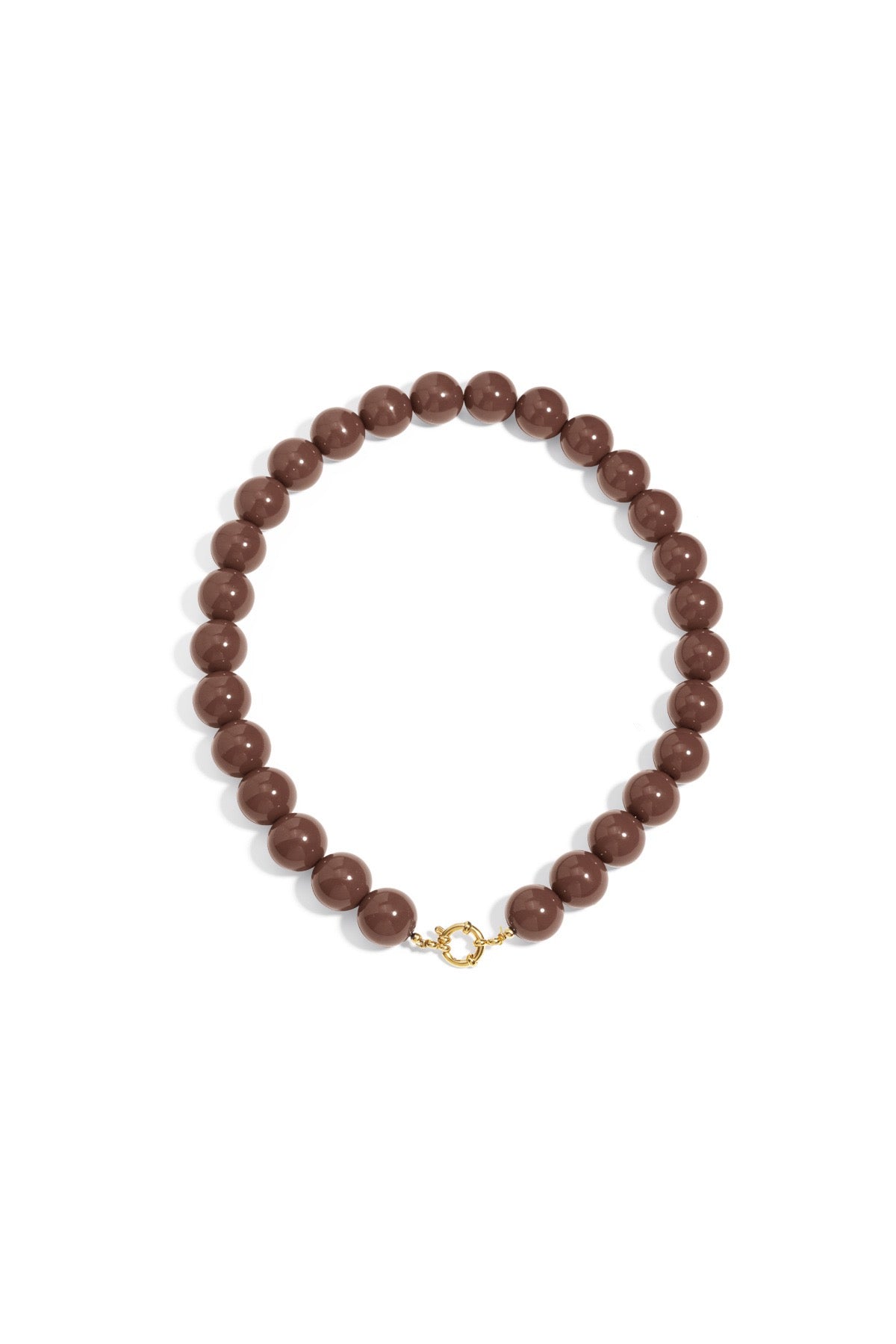 Statement Pop Beaded Necklace - Brown
