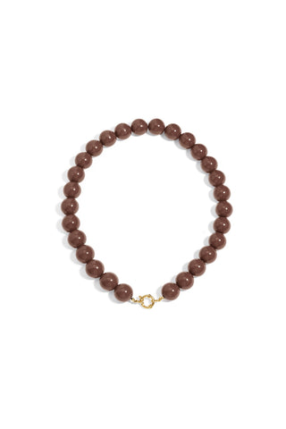 Statement Pop Beaded Necklace - Brown