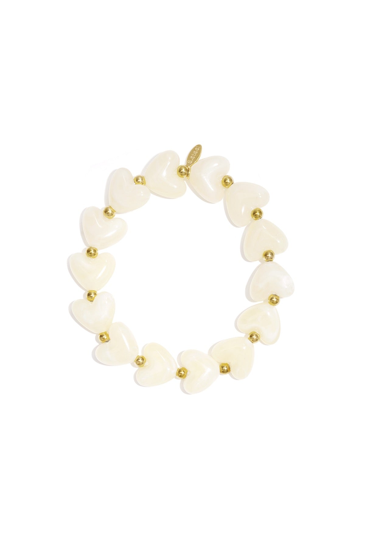 Beaded Heart Bracelet - Off-White
