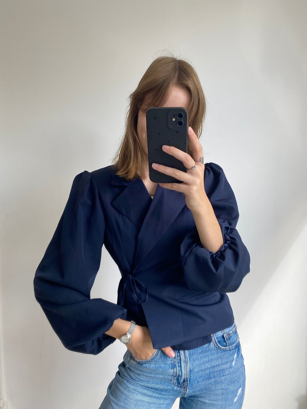 Liv Wrapped Blazer Longsleeve - Navy