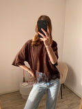 Demi Lace Tee - Brown