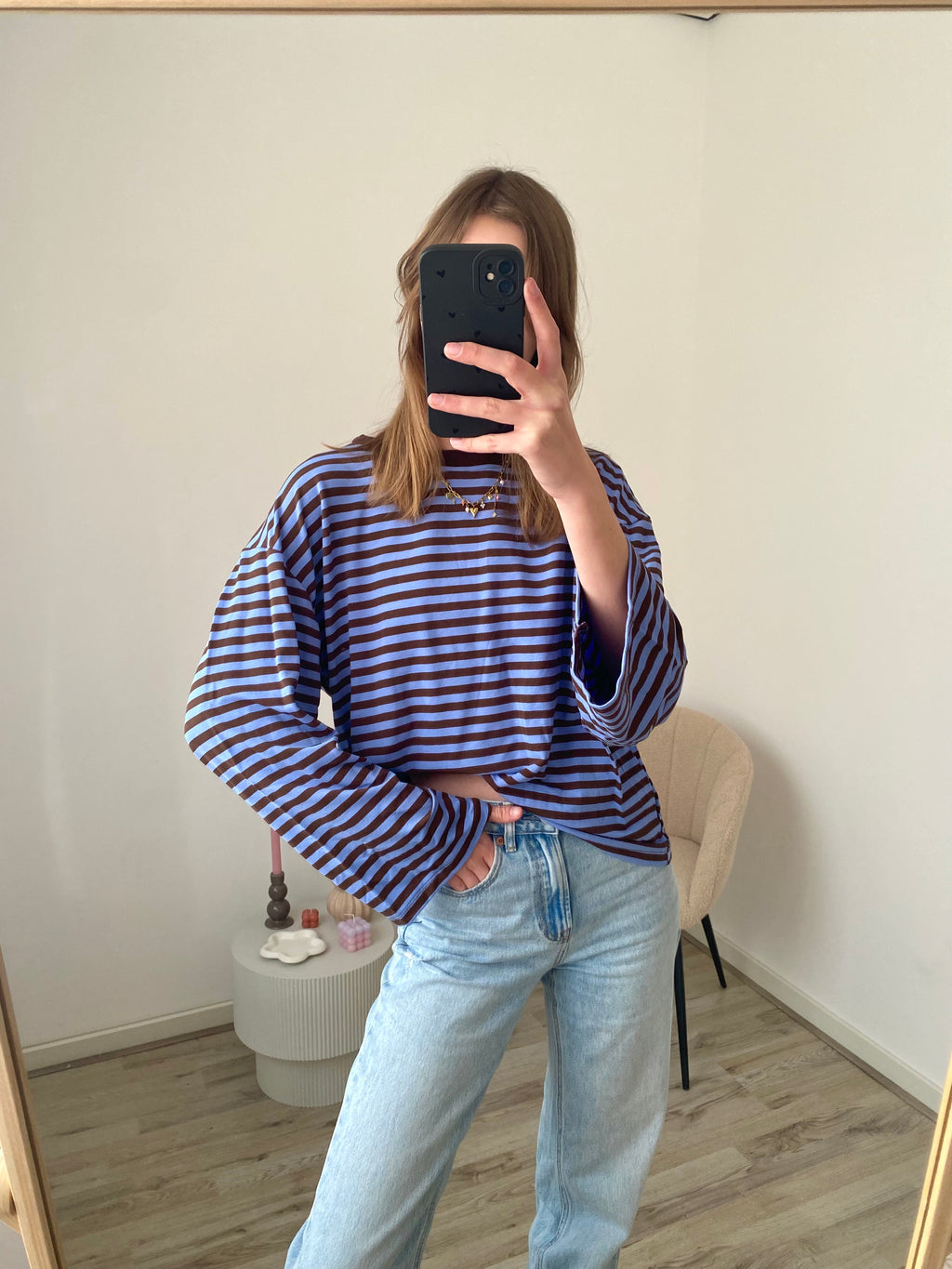Olivia Striped Longsleeve - Brown/Blue