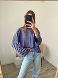 Olivia Striped Longsleeve - Brown/Blue