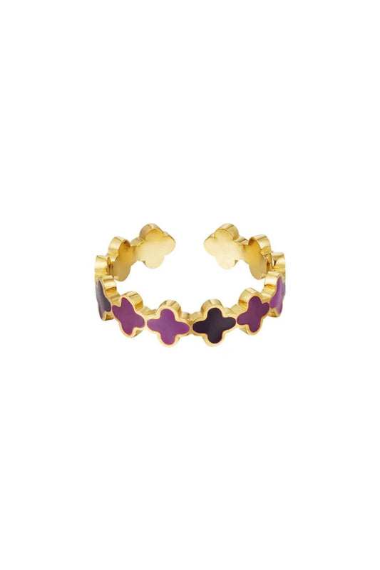 PURPLE CLOVER RING