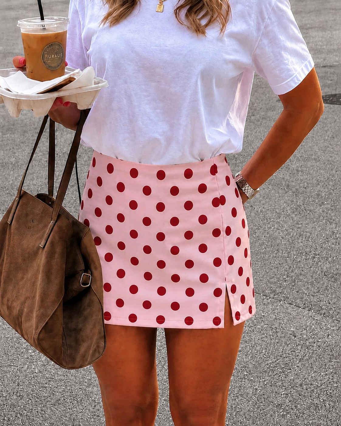 Katie Polka Dot Skort - Pink/Red *Pre order week 25