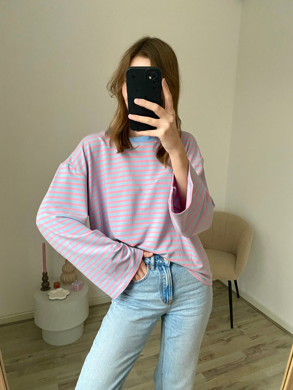 Olivia Striped Longsleeve - Pink/Blue *18/02 verzonden!