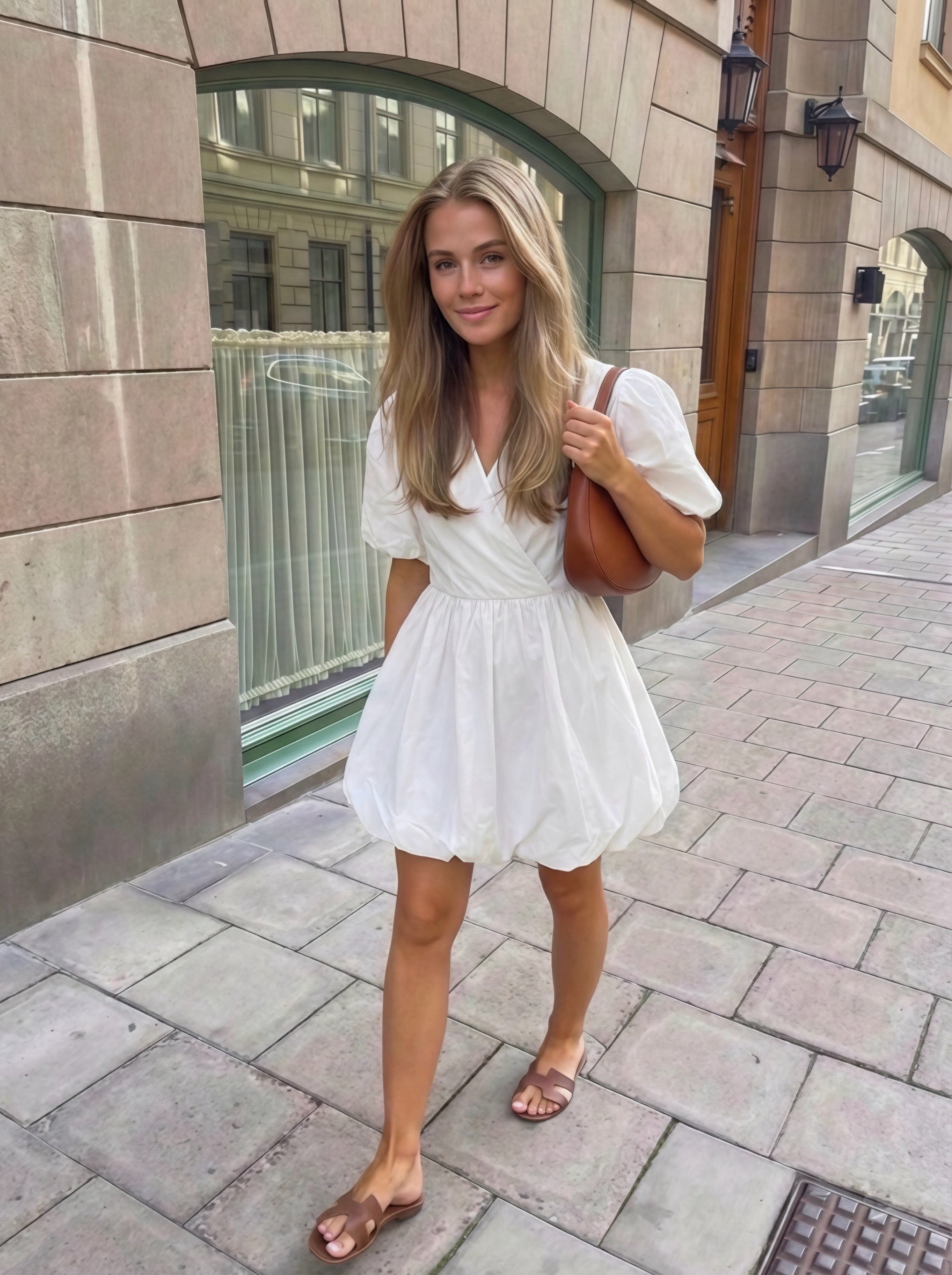 Milou Balloon Dress - White *Pre order week 25