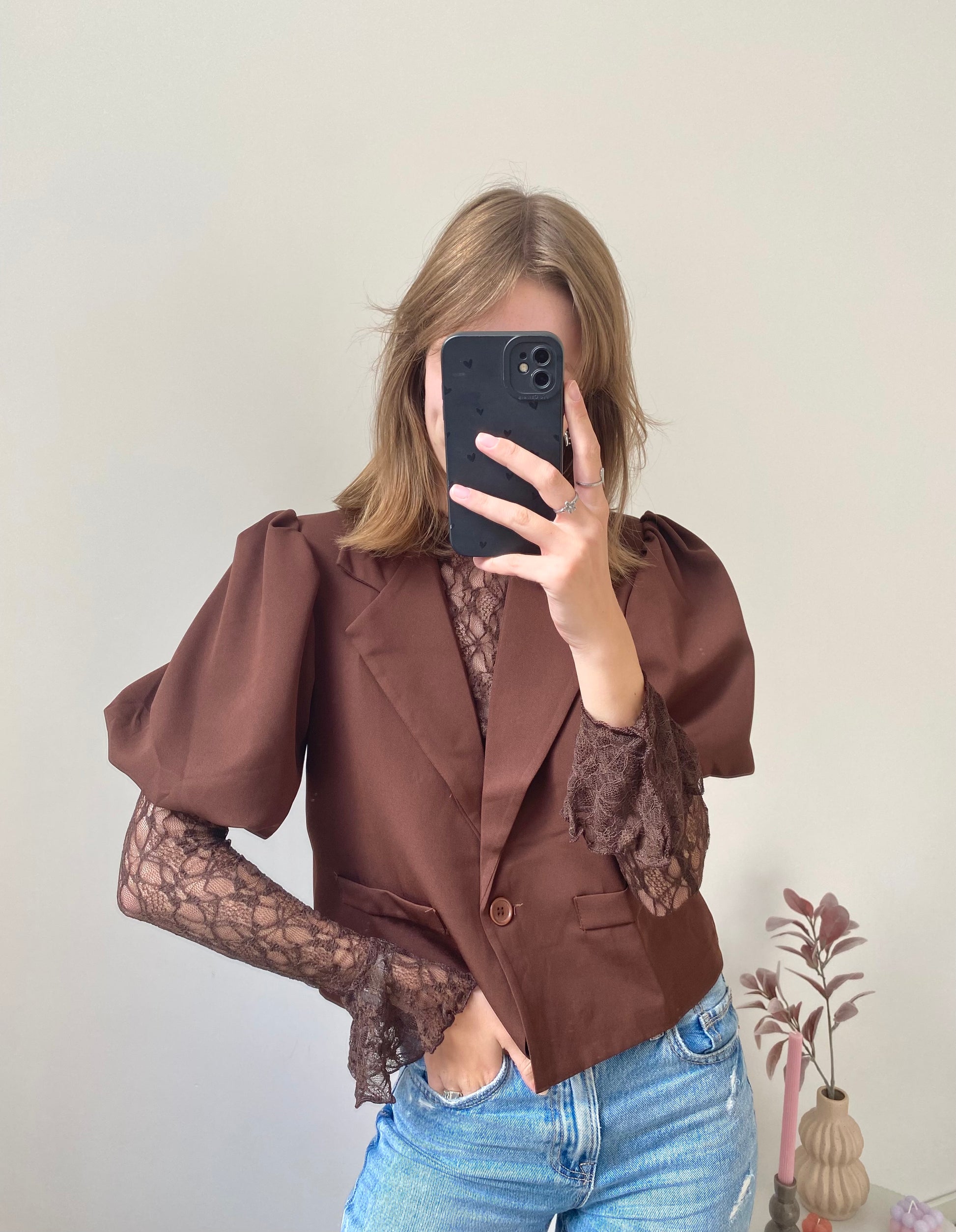 Layla Mesh Longsleeve - Brown