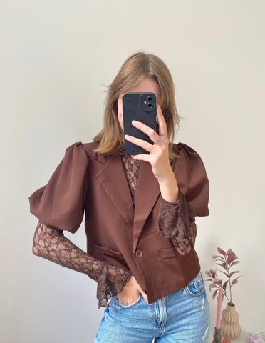 Layla Mesh Longsleeve - Brown