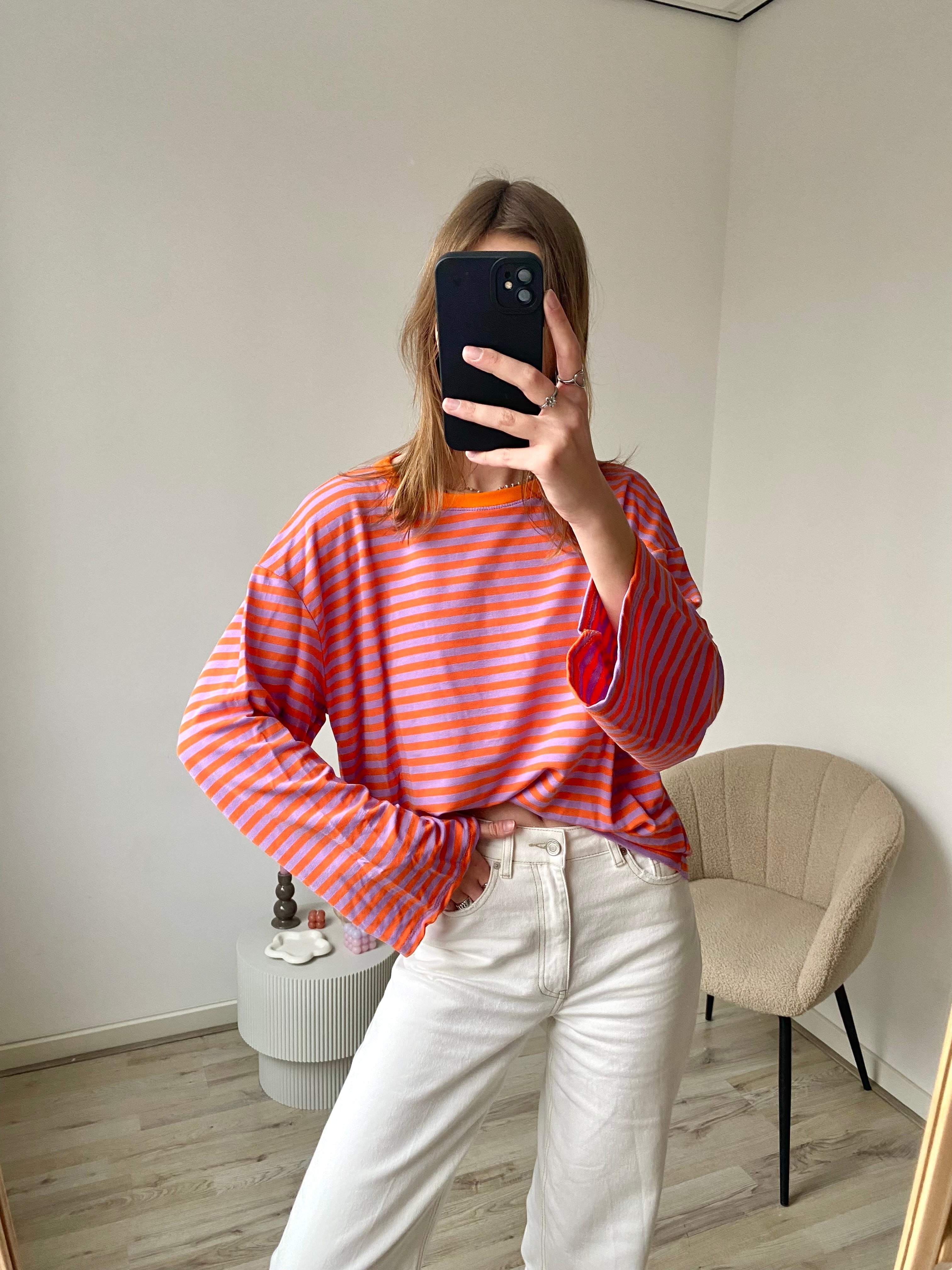 Olivia Striped Longsleeve - Purple/Orange *18/02 verzonden!
