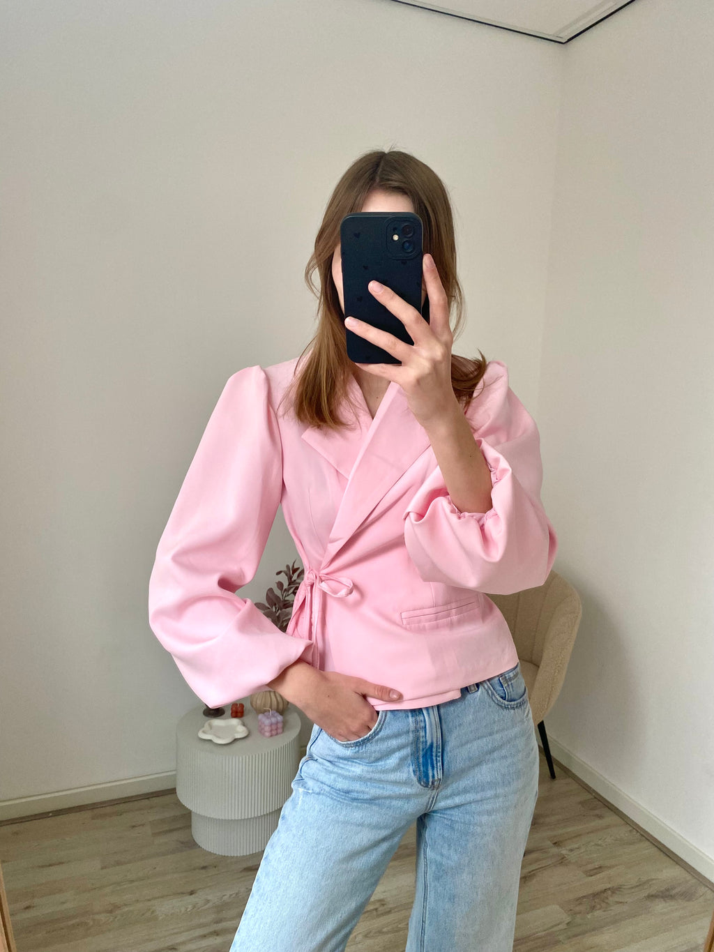 Liv Wrapped Blazer Longsleeve - Pink