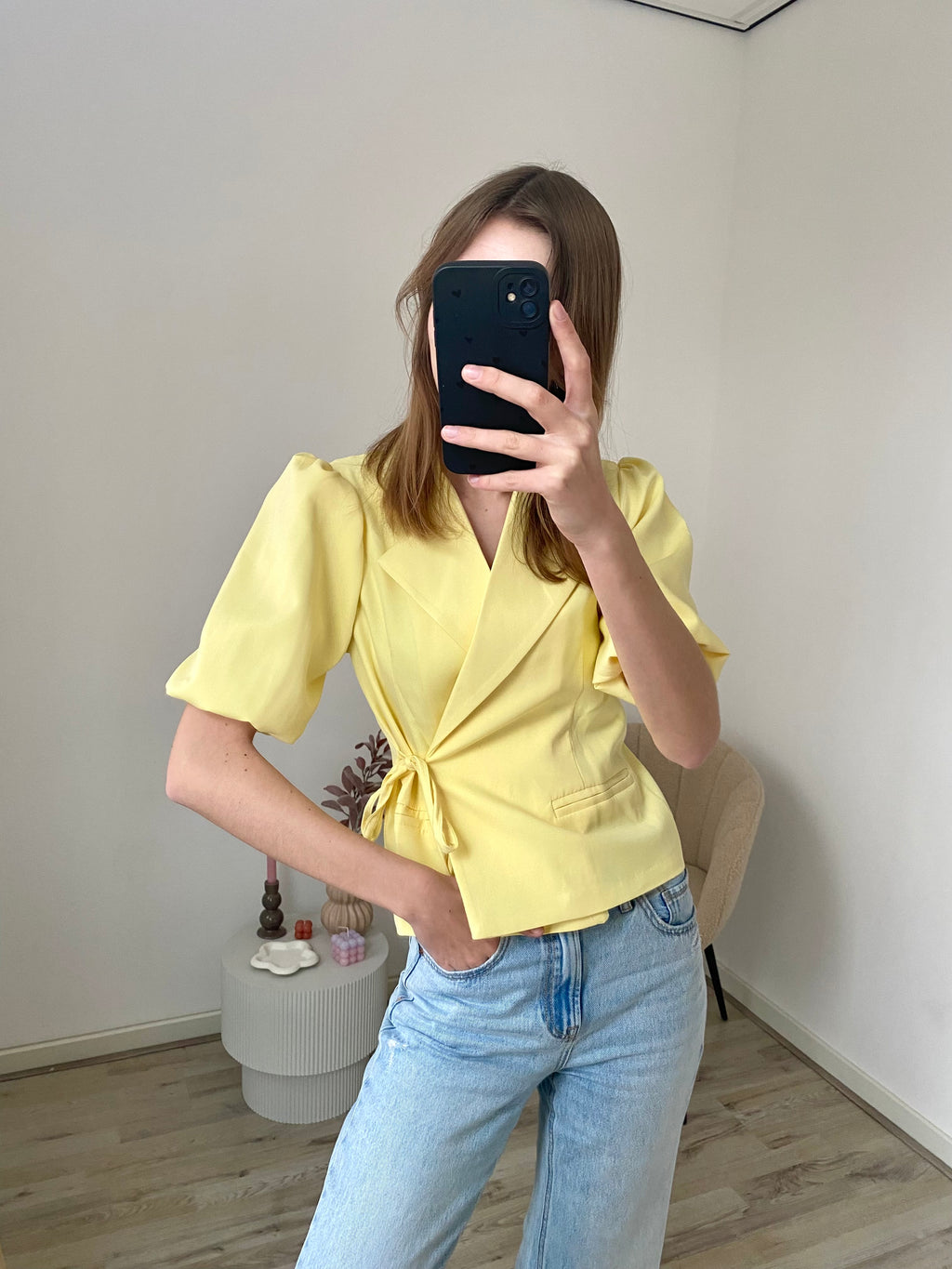 Lara Wrapped Blazer - Yellow